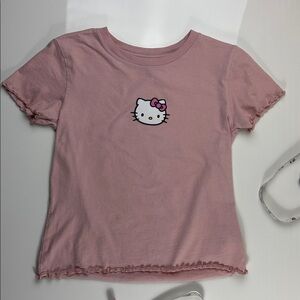 Hello Kitty Light Pink Short Sleeve Tee with Chest Patch